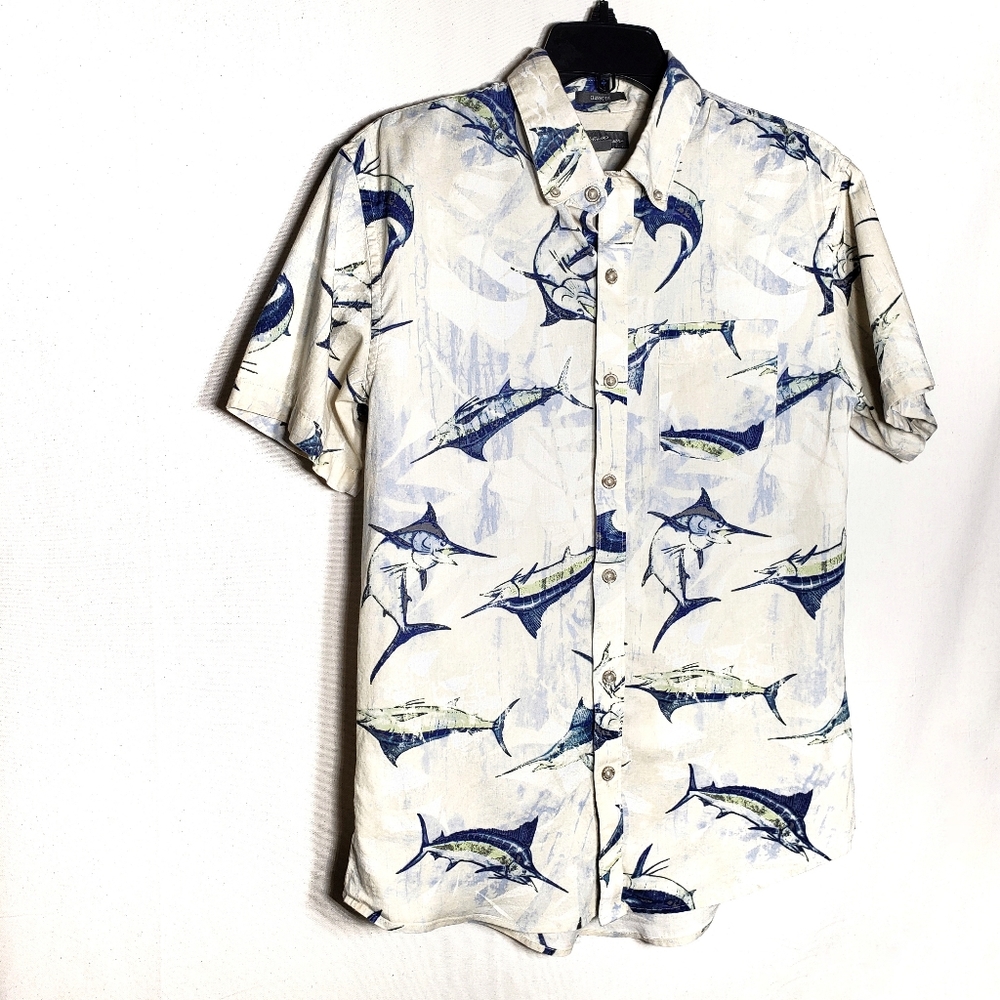 Eddie Bauer shortsleeve button down S swordfish